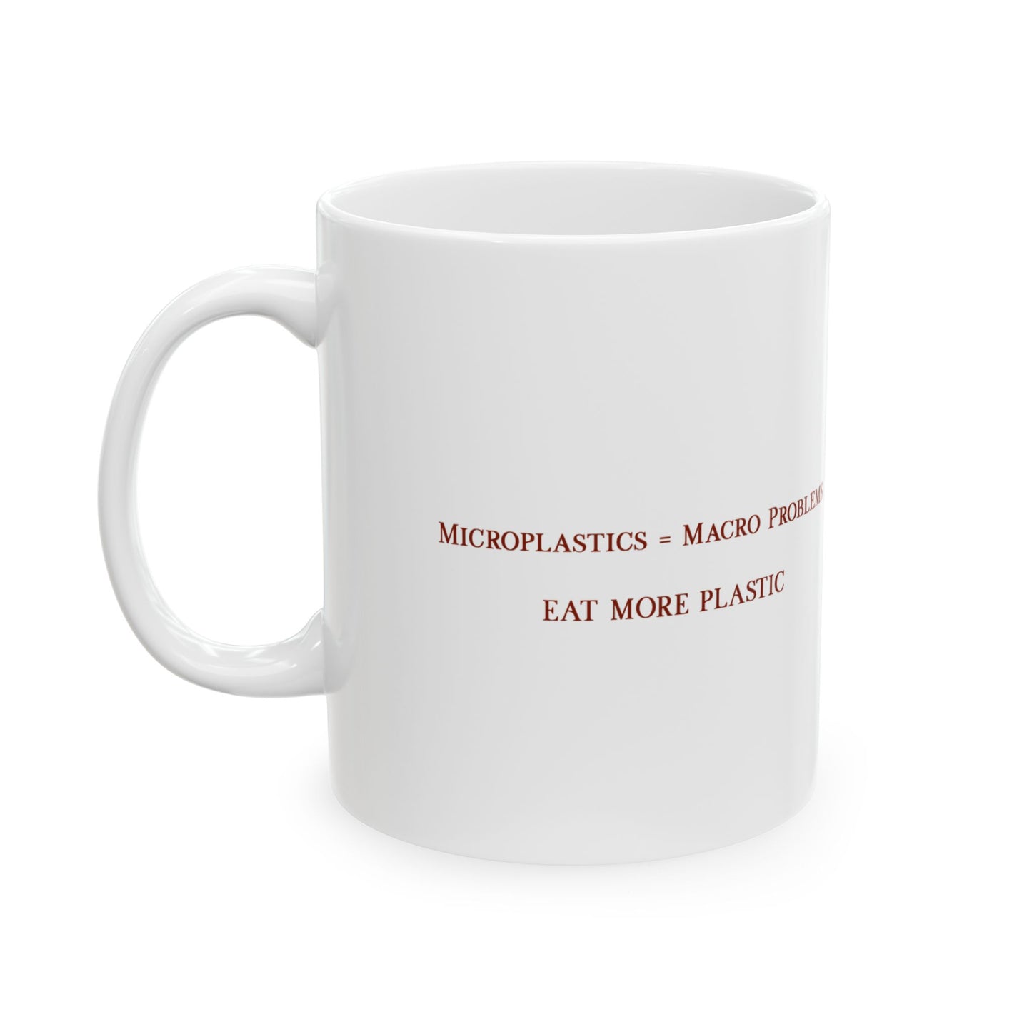 Microplastics = Macro Problems Ceramic Mug 11oz - Red Fractal Dragon