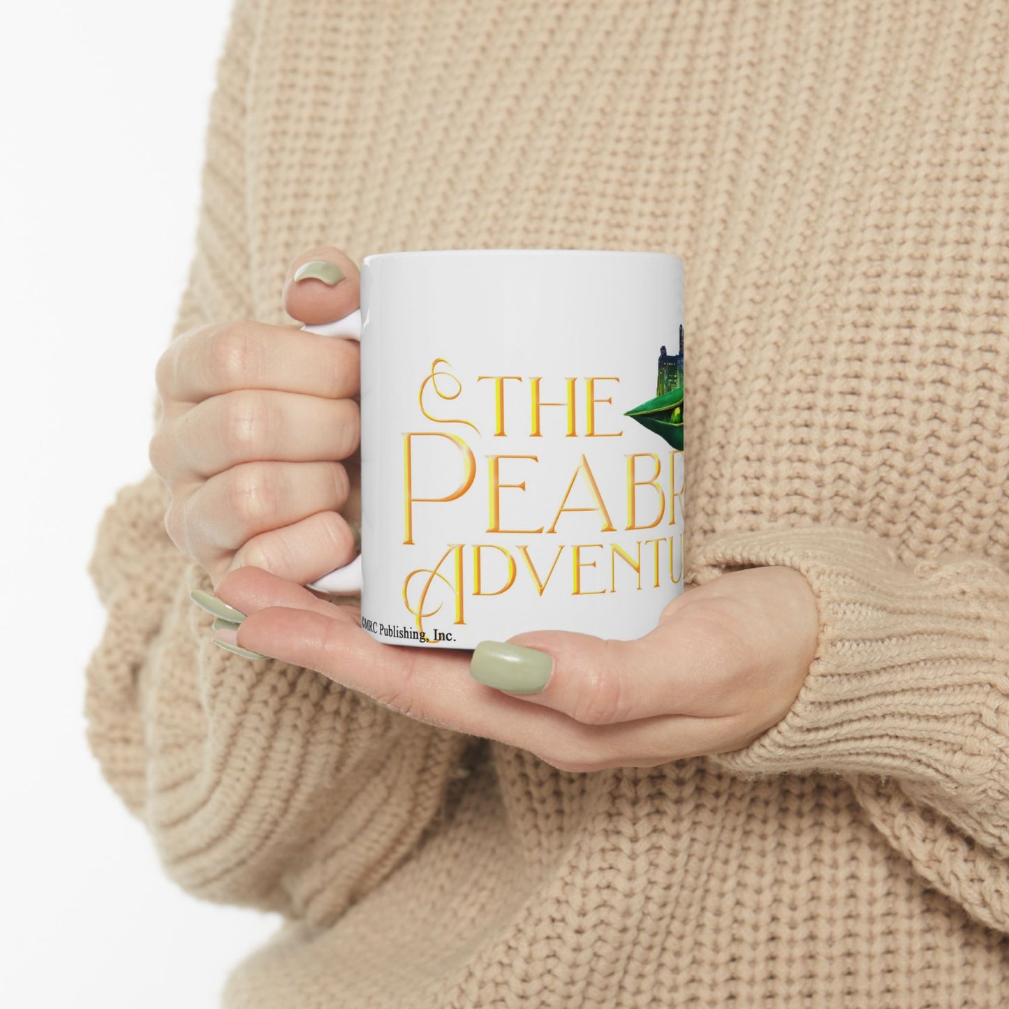 The Peabrain Adventures Logo with Text Ceramic Mug 11oz