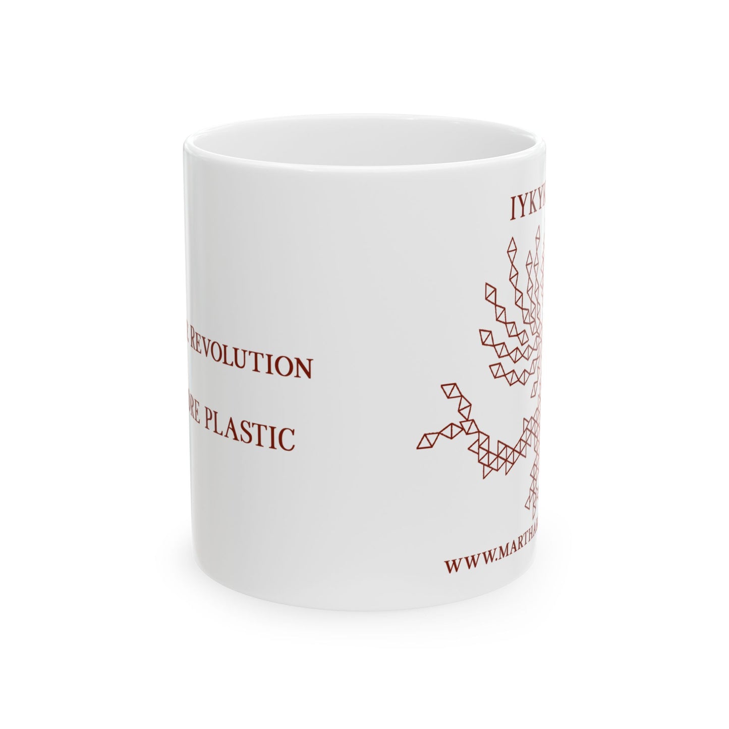 Join the Revolution Ceramic Mug 11oz - Red Fractal Dragon
