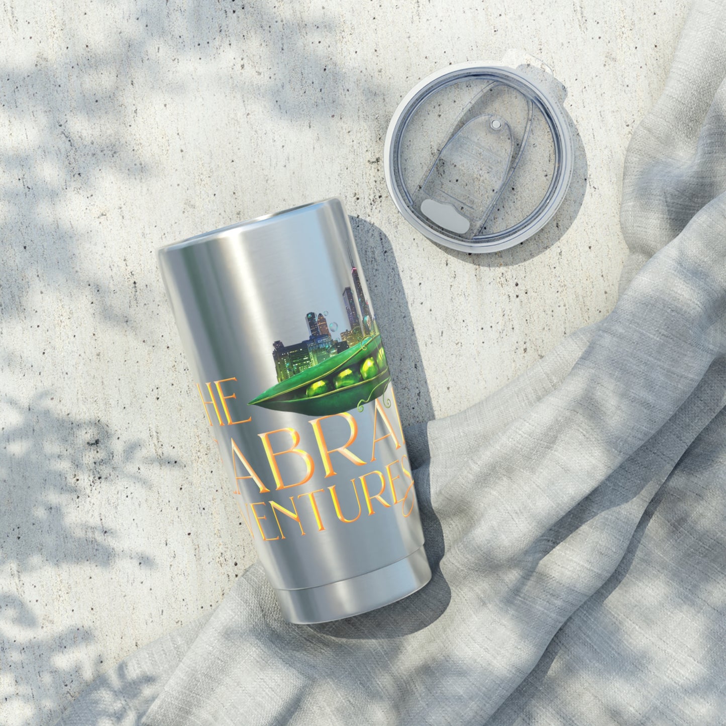 The Peabrain Adventures Logo with Text - Vagabond 20oz Tumbler