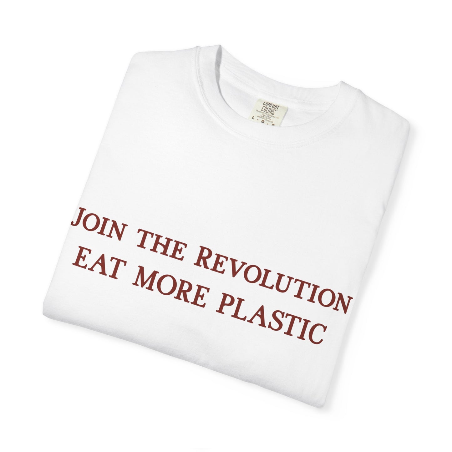 Join the Revolution - Eat More Plastic T-Shirt - Red Fractal Dragon