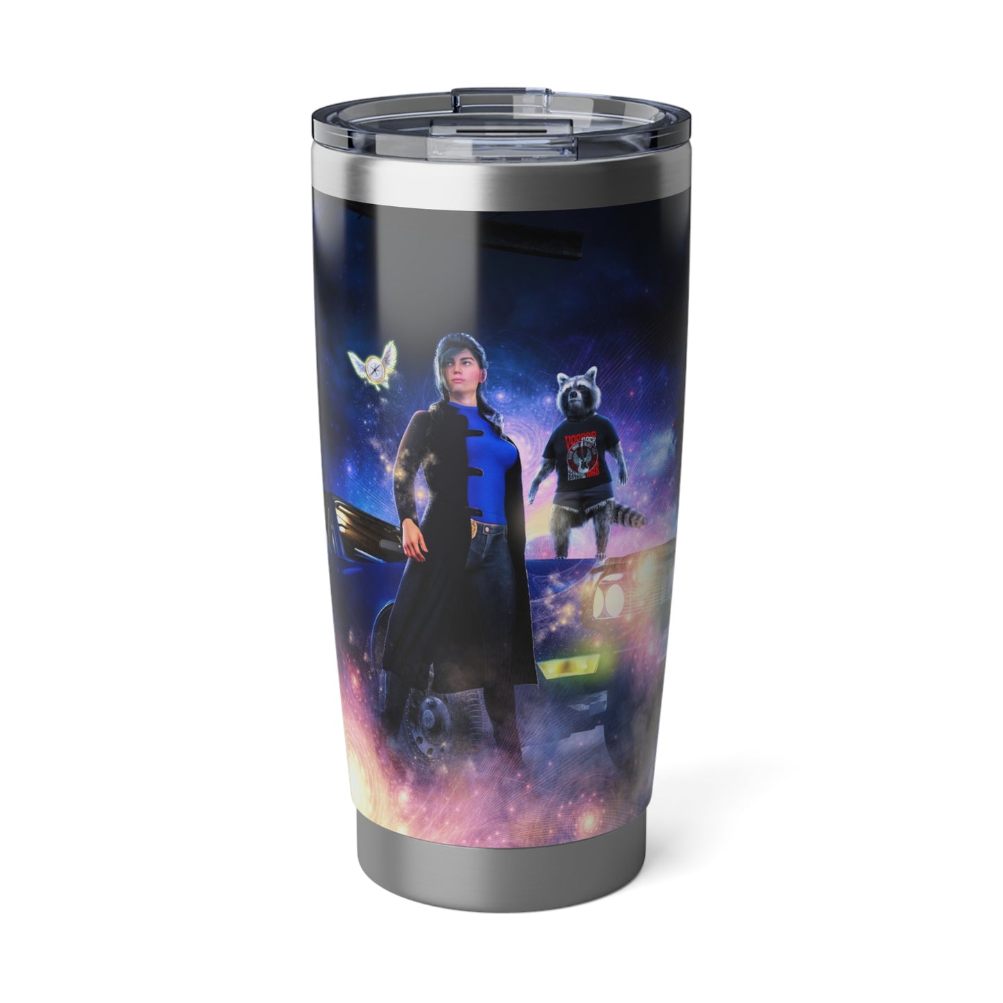 Maggie and Bernie the Gnome as a Racoon from The Peabrain Adventures - Vagabond 20oz Tumbler