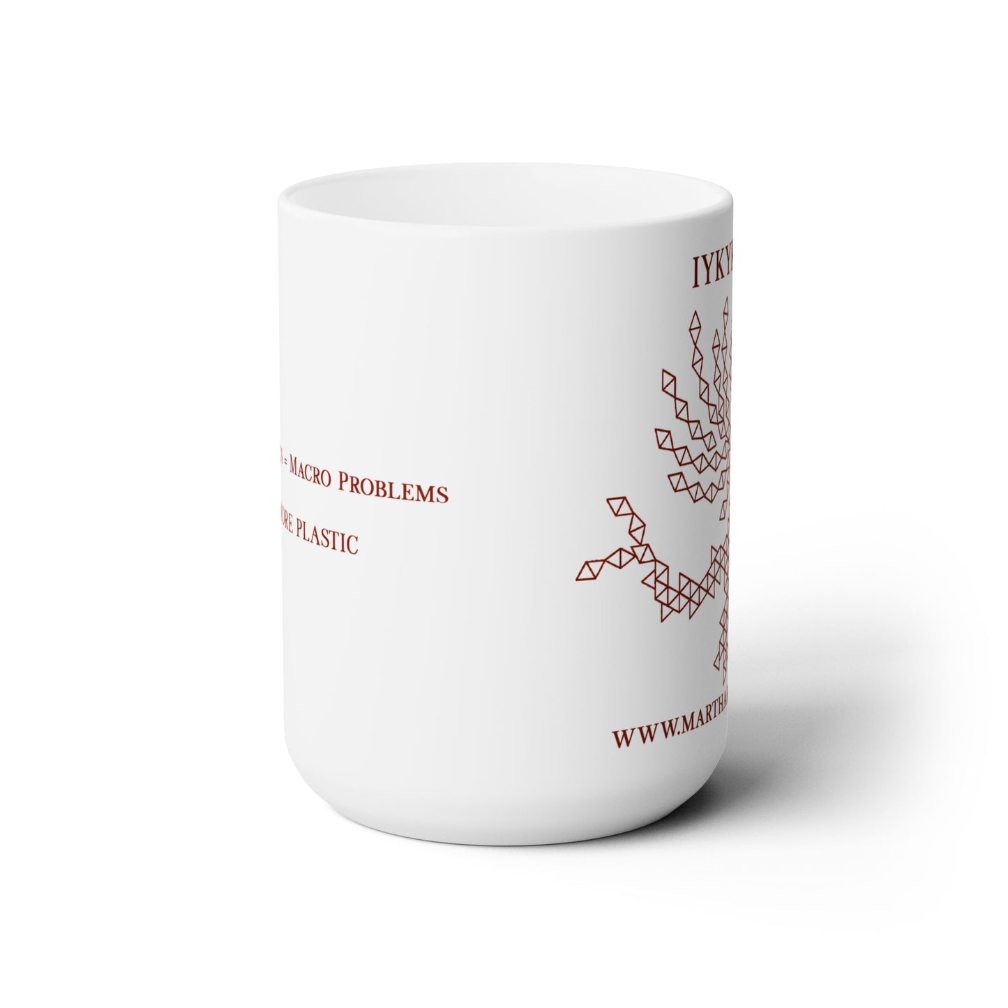 Microplastics = Macro Problems Ceramic Mug 15oz - Red Version