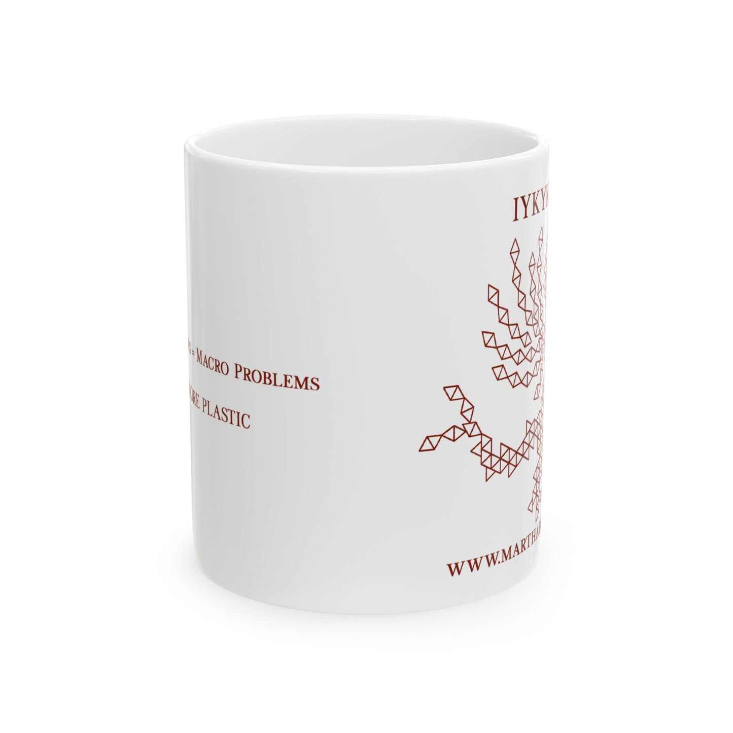 Microplastics = Macro Problems Ceramic Mug 11oz - Red Fractal Dragon