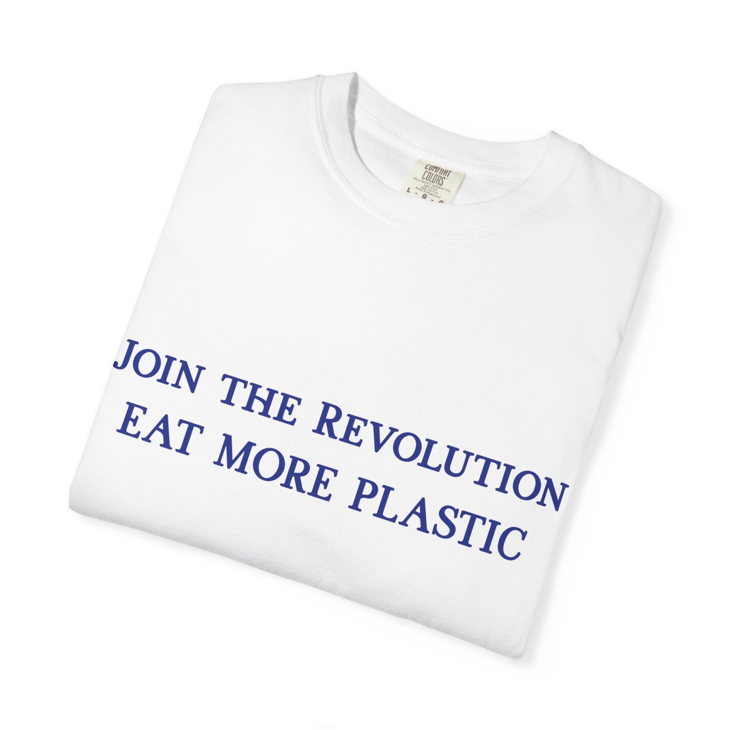 Join the Revolution - Eat More Plastic T-Shirt - Blue Fractal Dragon