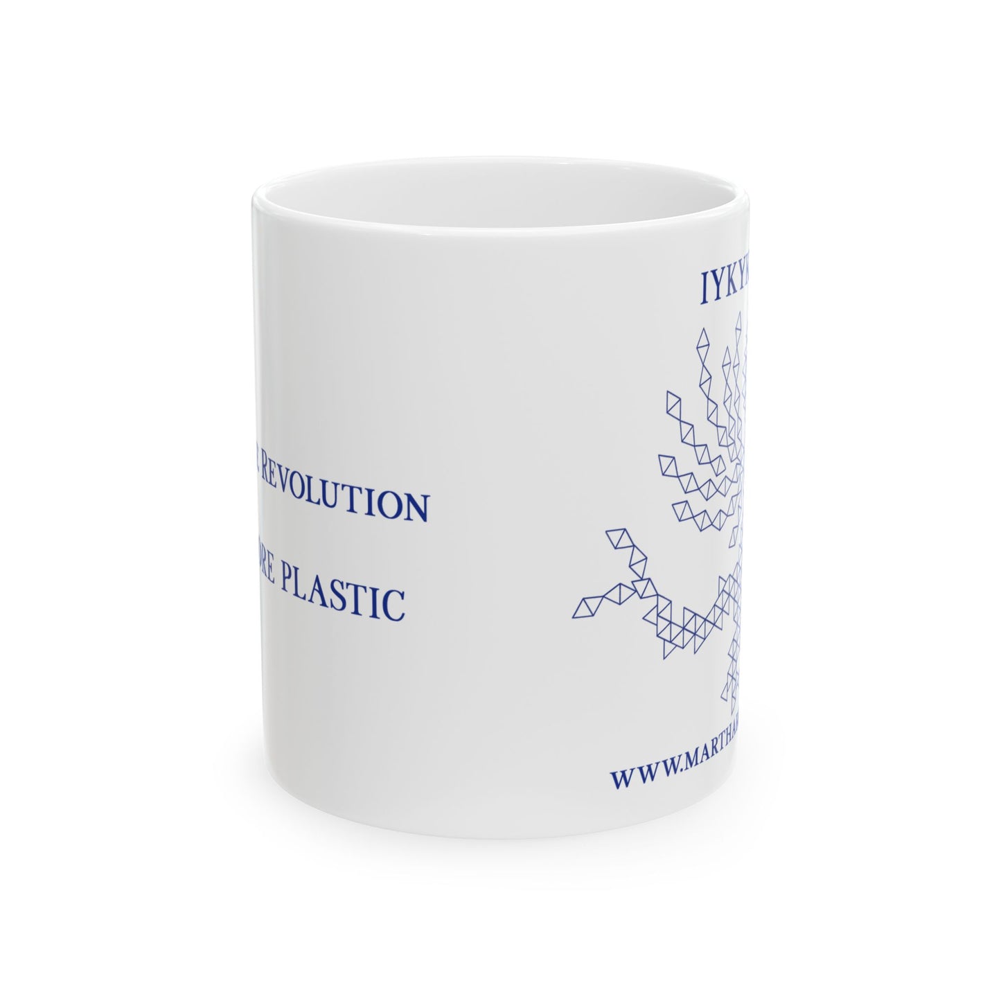 Join the Revolution Ceramic Mug 11oz - Blue Fractal Dragon