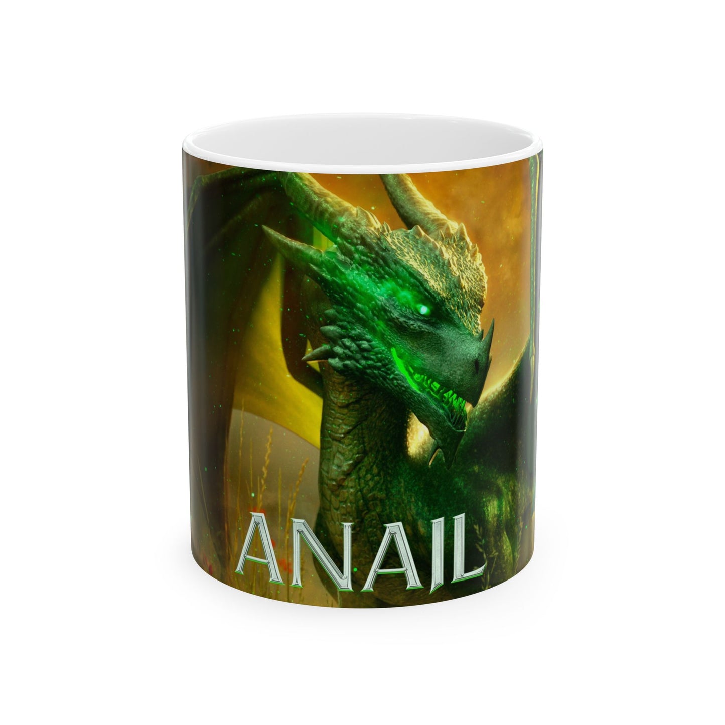 Anail with Text Queen of the Flightless Dragons Ceramic Mug 11oz