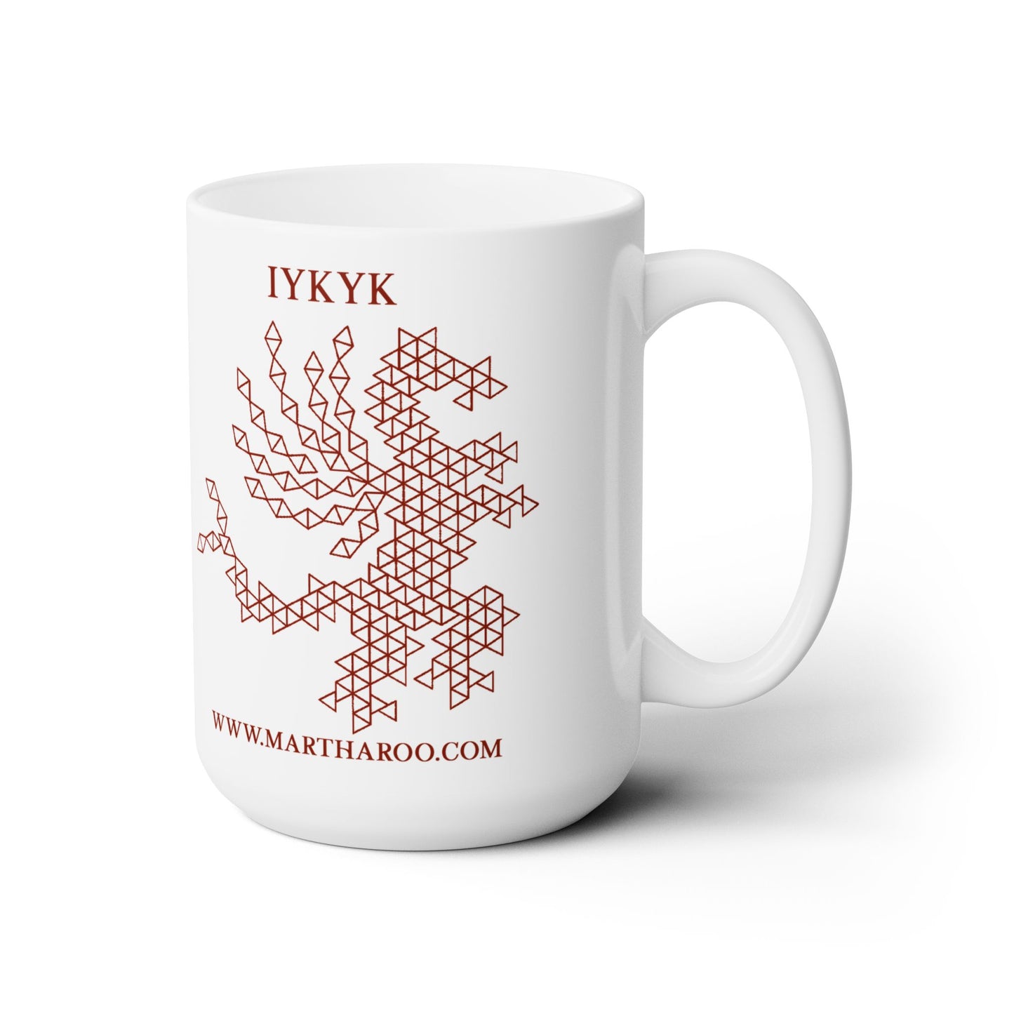 Microplastics = Macro Problems Ceramic Mug 15oz - Red Fractal Dragon