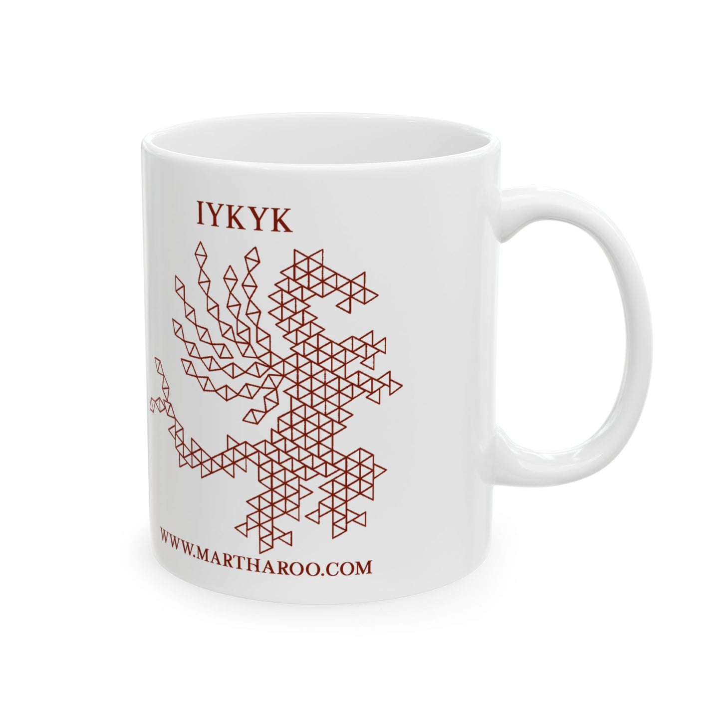 99% Microplastics Ceramic Mug 11oz - Red Fractal Dragon