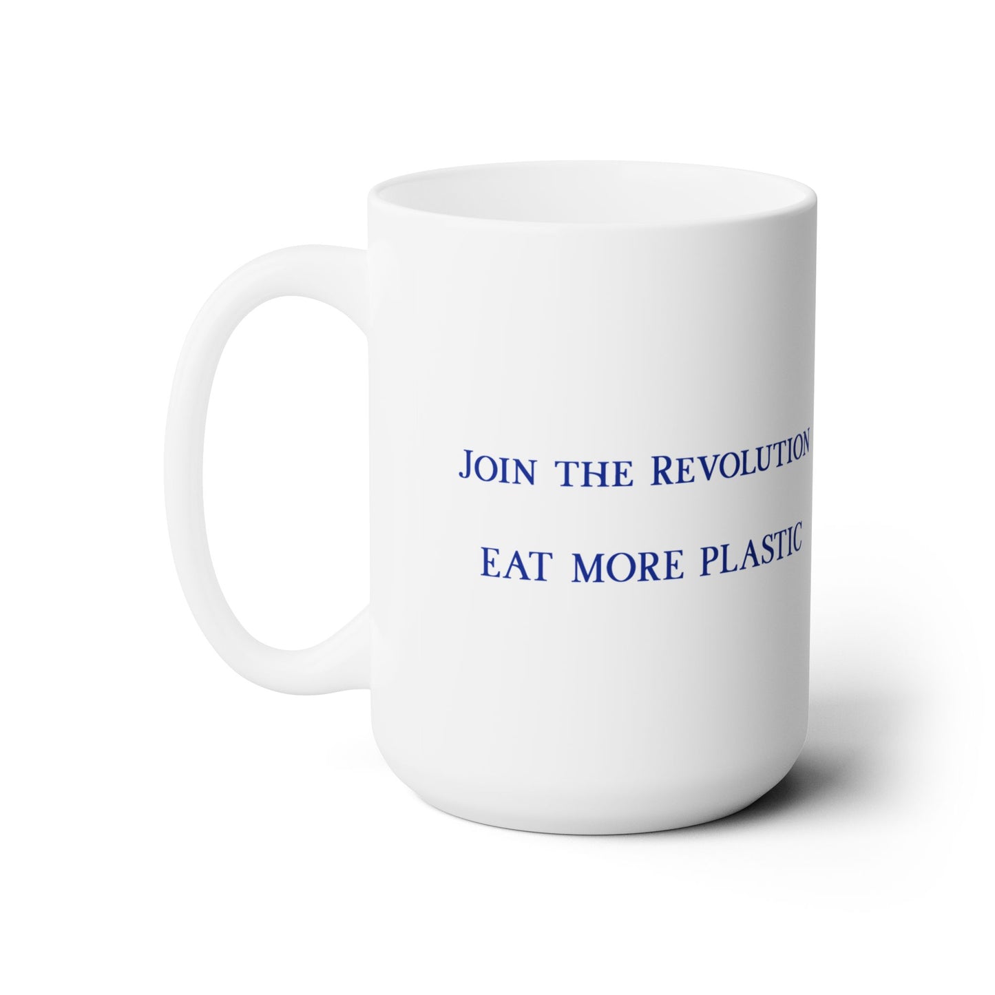 Join the Revolution Ceramic Mug 15oz - Blue Fractal Dragon