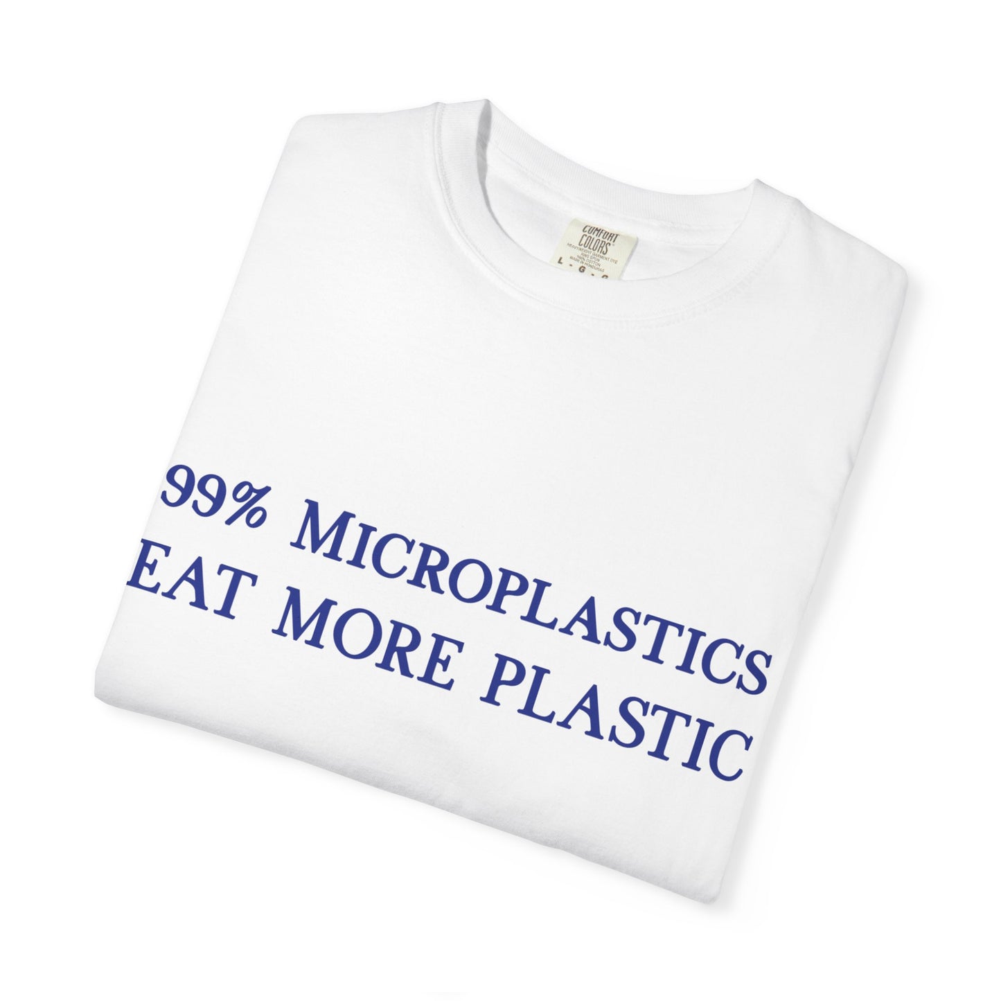 99% Microplastics - Eat More Plastic T-Shirt - Blue Fractal Dragon