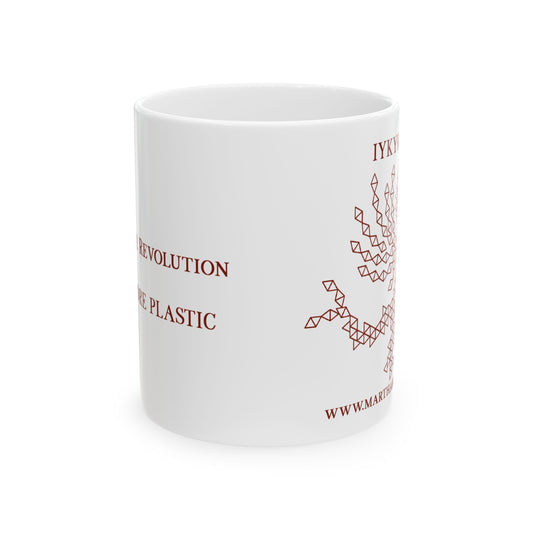 Join the Revolution Ceramic Mug 11oz - Red Fractal Dragon