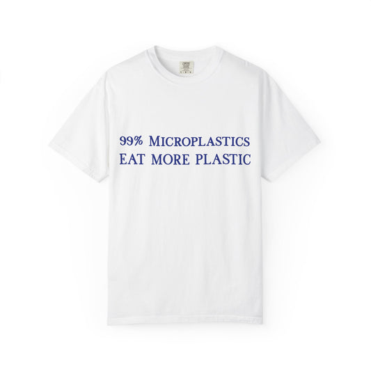 99% Microplastics - Eat More Plastic T-Shirt - Blue Fractal Dragon