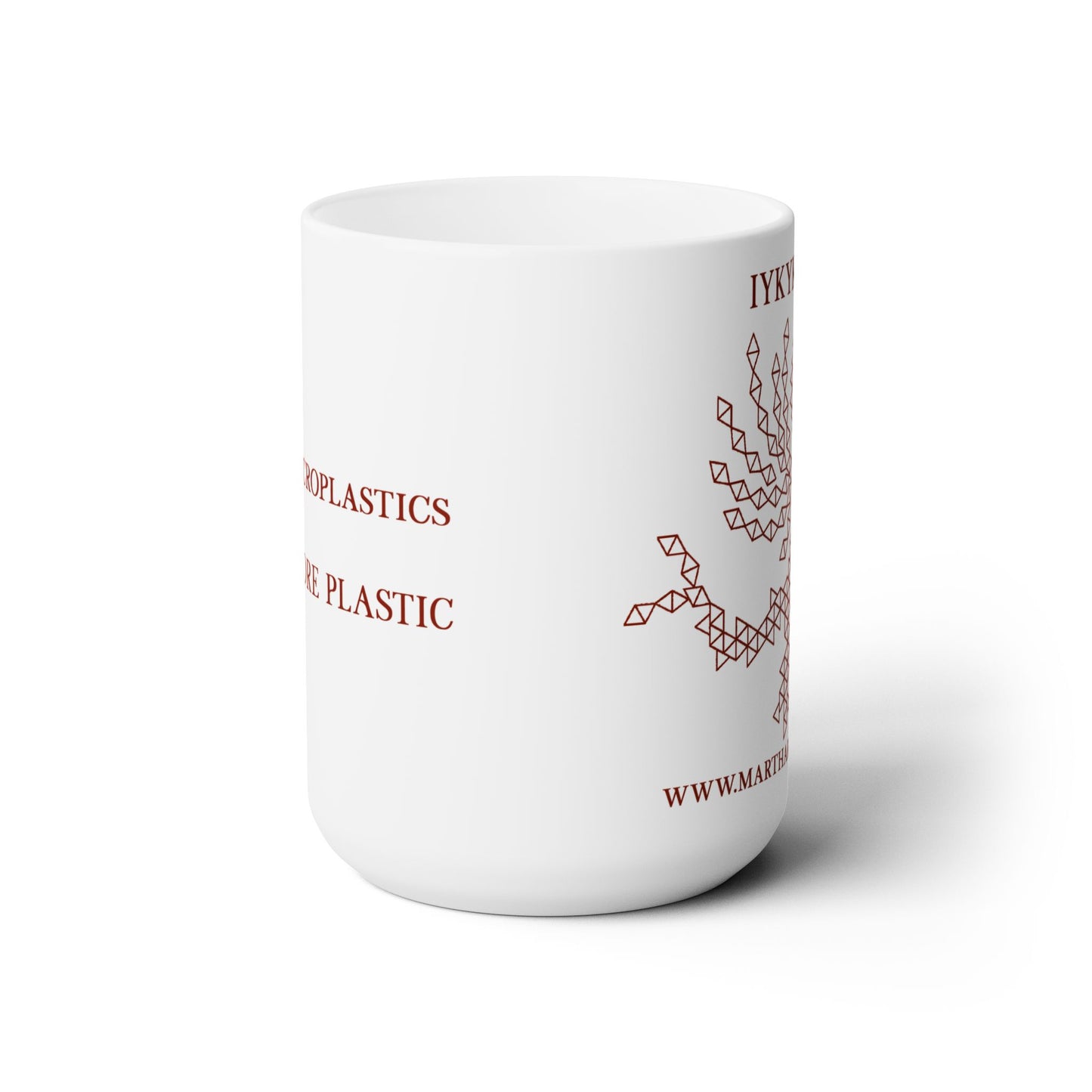 99% Microplastics Ceramic Mug 15oz - Red Fractal Dragon