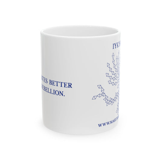 Magic tastes better with rebellion Ceramic Mug 11oz - Blue Fractal Dragon