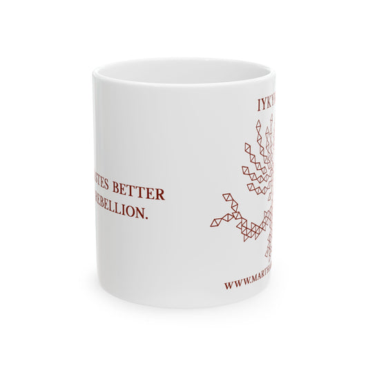 Magic tastes better with rebellion Ceramic Mug 11oz - Red Fractal Dragon