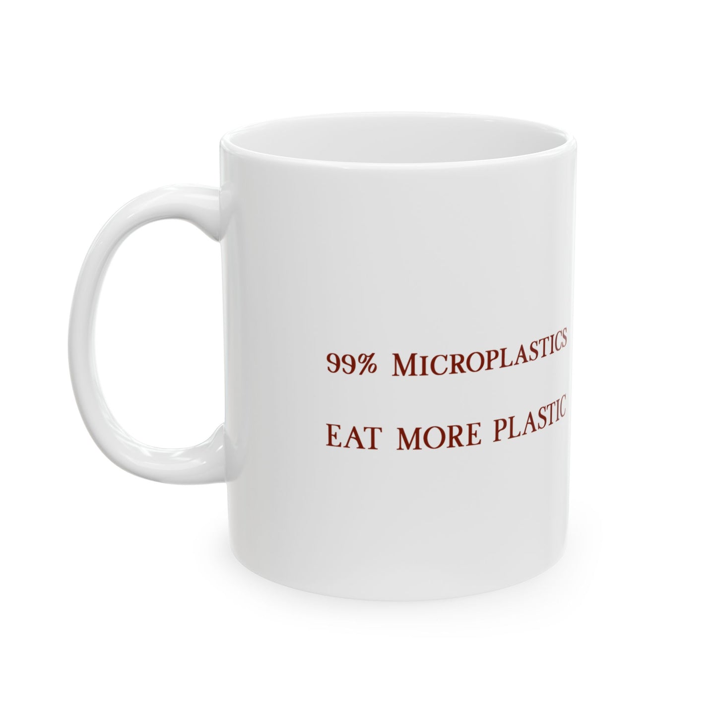 99% Microplastics Ceramic Mug 11oz - Red Fractal Dragon