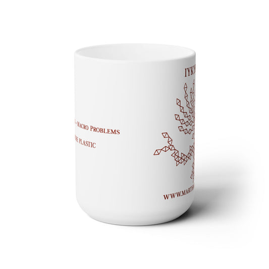 Microplastics = Macro Problems Ceramic Mug 15oz - Red Version
