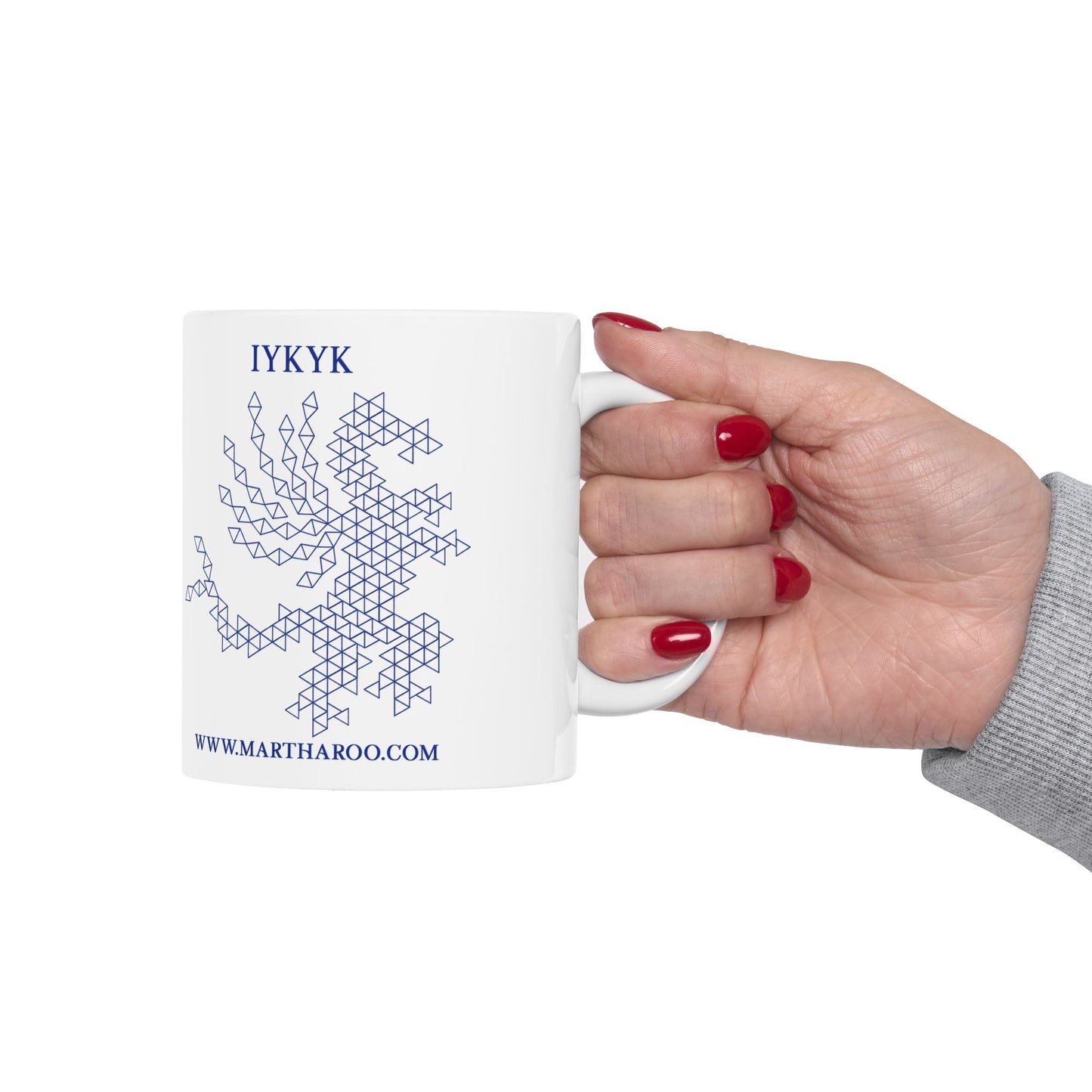 99% Microplastics Ceramic Mug 11oz - Blue Fractal Dragon