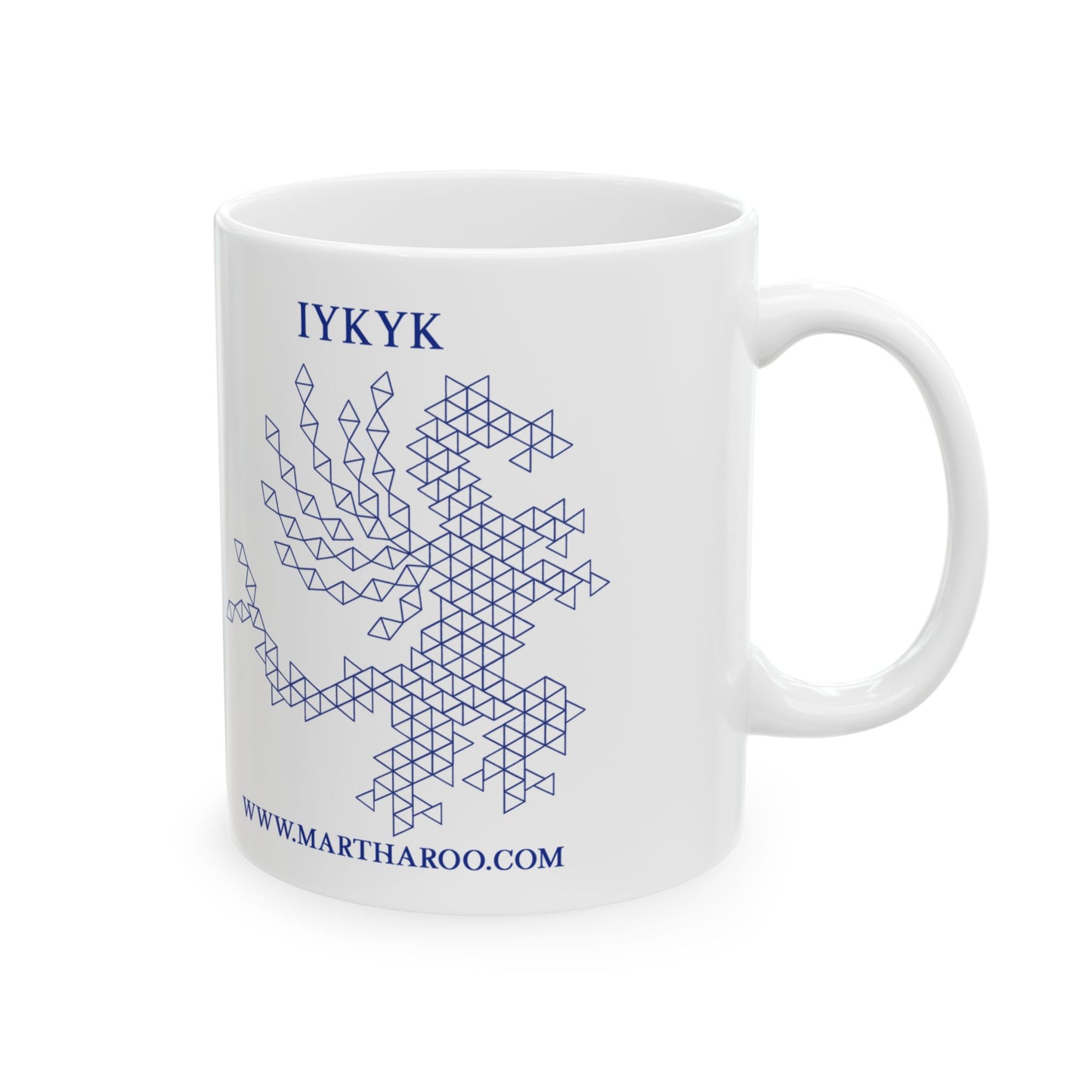 99% Microplastics Ceramic Mug 11oz - Blue Fractal Dragon