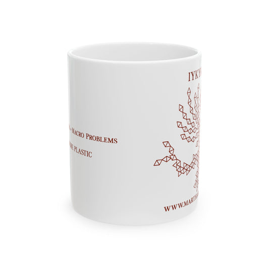 Microplastics = Macro Problems Ceramic Mug 11oz - Red Fractal Dragon