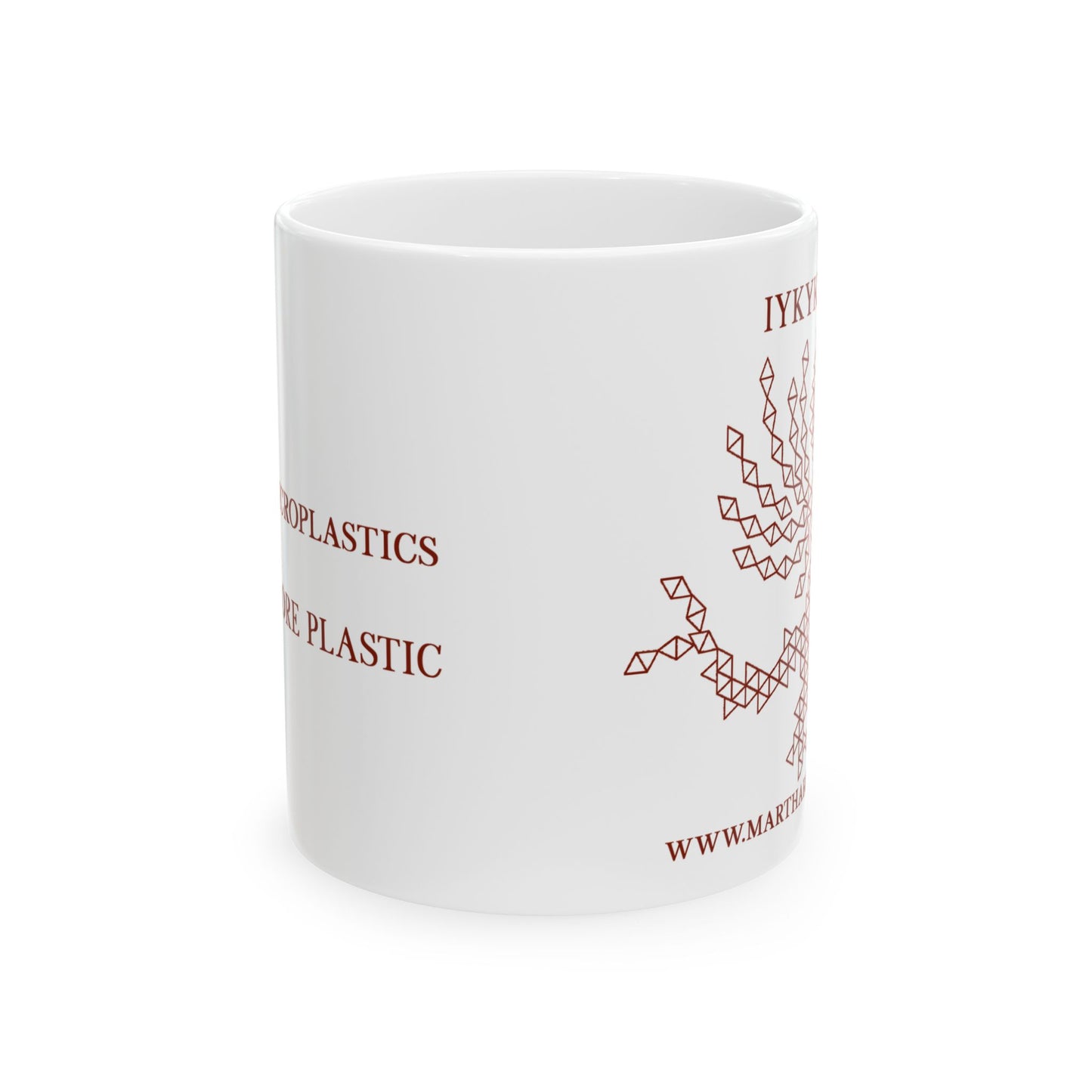 99% Microplastics Ceramic Mug 11oz - Red Fractal Dragon