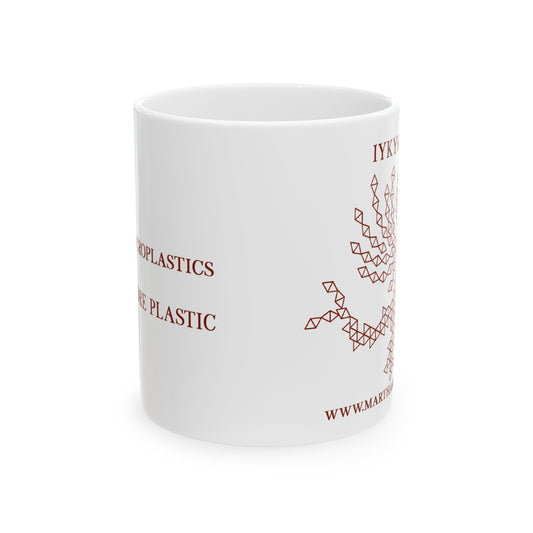99% Microplastics Ceramic Mug 11oz - Red Fractal Dragon