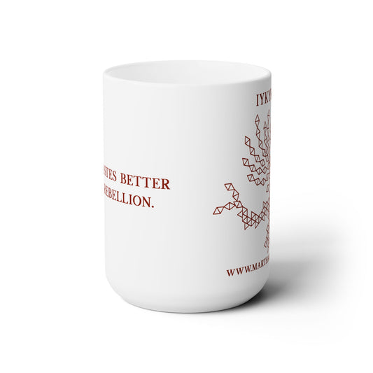Magic tastes better with rebellion Ceramic Mug 15oz - Red Fractal Dragon