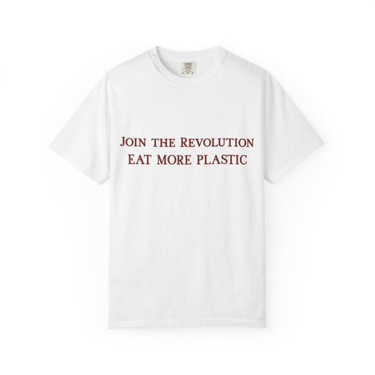 Join the Revolution - Eat More Plastic T-Shirt - Red Fractal Dragon