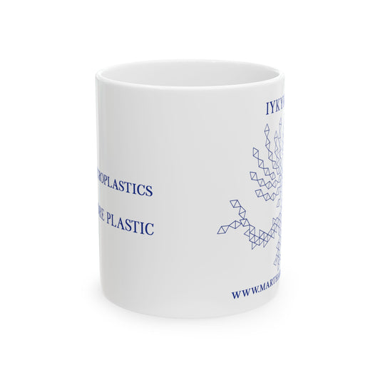 99% Microplastics Ceramic Mug 11oz - Blue Fractal Dragon