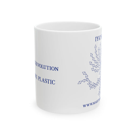 Join the Revolution Ceramic Mug 11oz - Blue Fractal Dragon