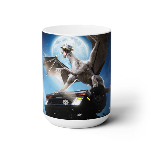 Dragon on a Car Ceramic Mug 15oz