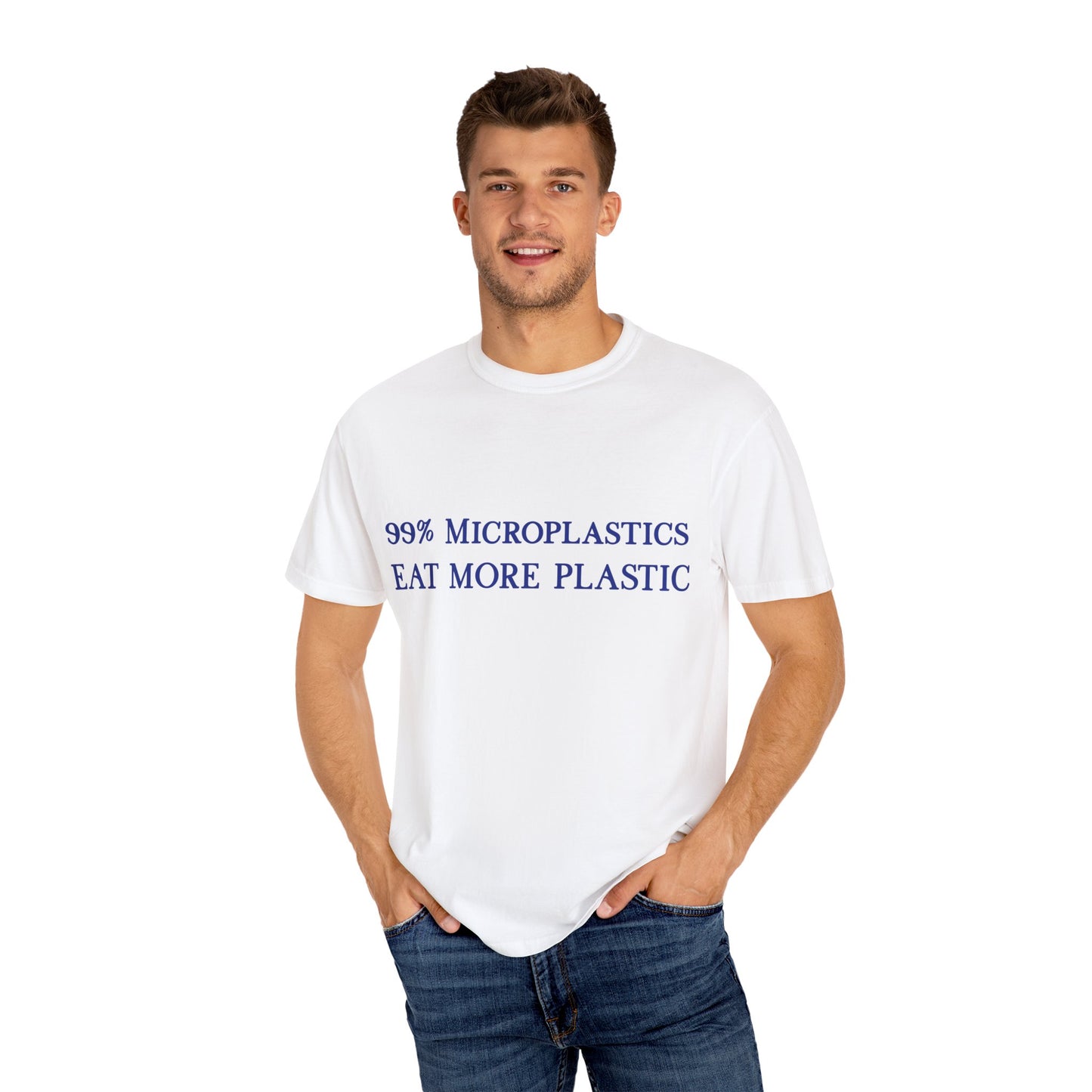 99% Microplastics - Eat More Plastic T-Shirt - Blue Fractal Dragon
