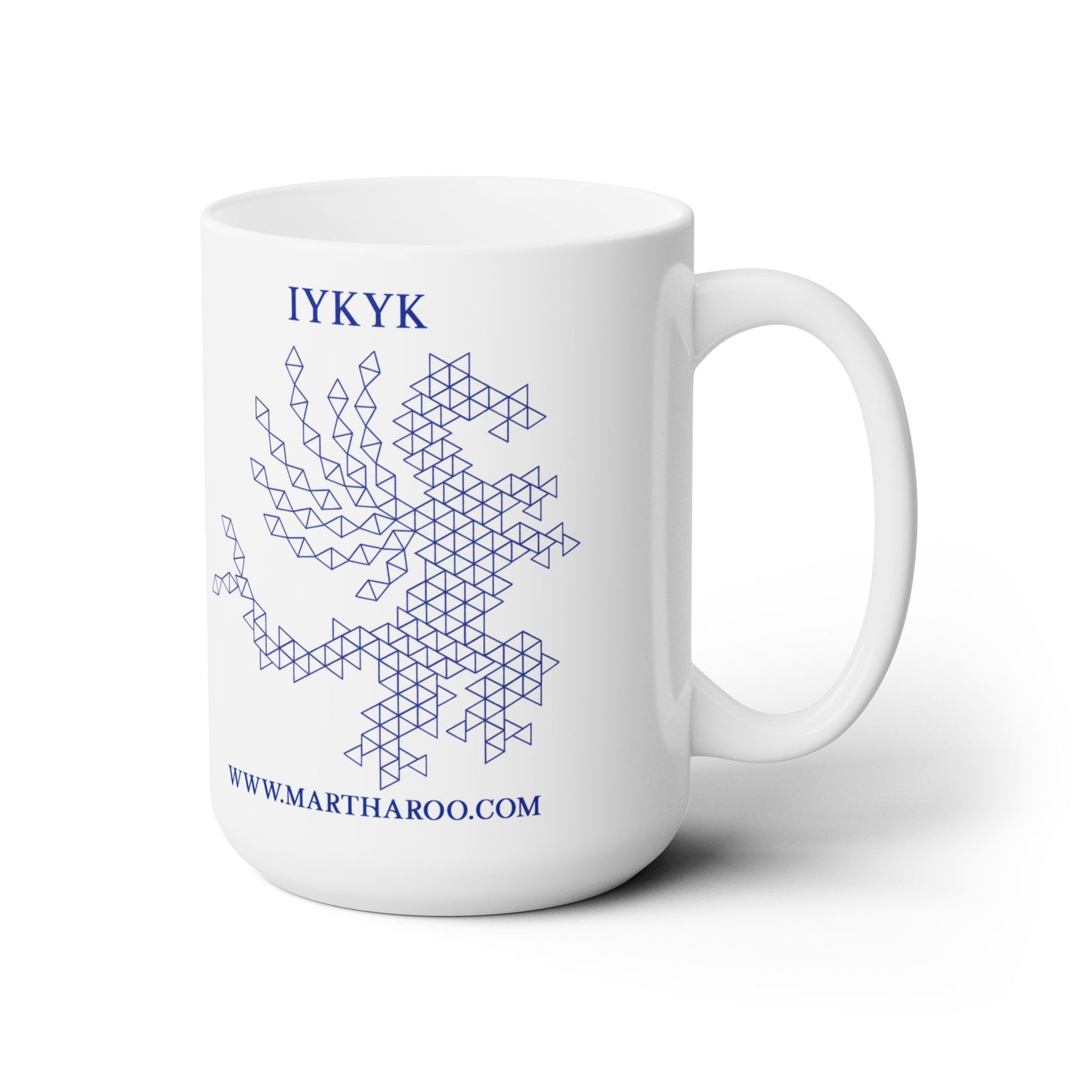 Join the Revolution Ceramic Mug 15oz - Blue Fractal Dragon