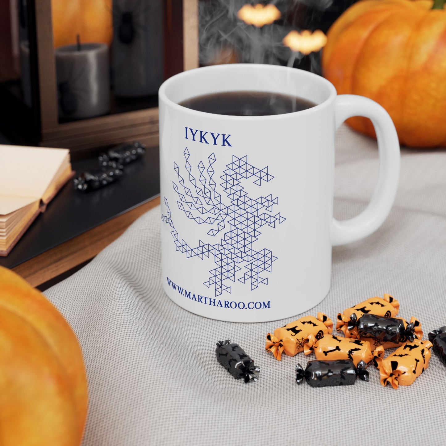 99% Microplastics Ceramic Mug 11oz - Blue Fractal Dragon