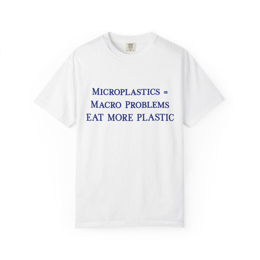 Microplastics = Macro Problems - Eat More Plastic T-Shirt - Blue Fractal Dragon