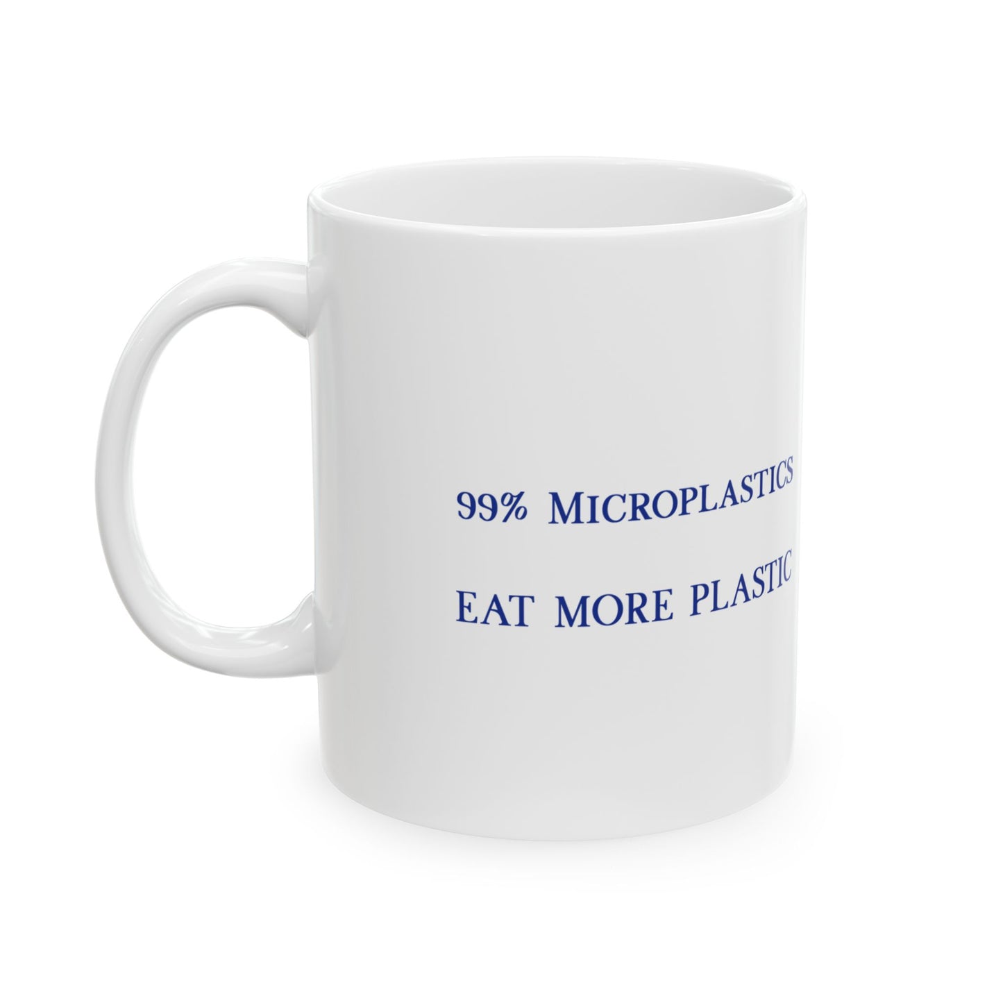 99% Microplastics Ceramic Mug 11oz - Blue Fractal Dragon