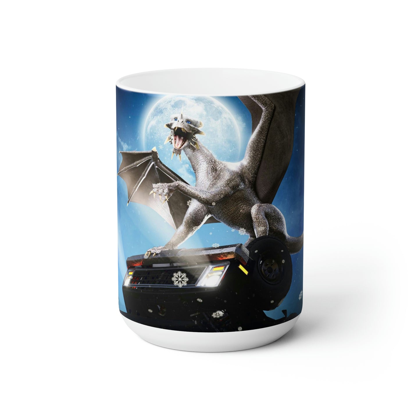 Dragon on a Car Ceramic Mug 15oz